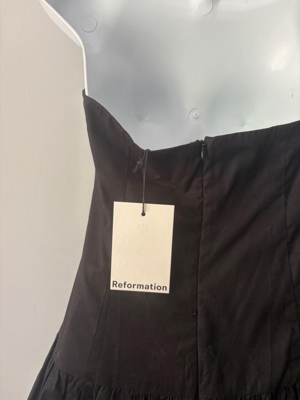 Reformation Babette Black Bubble Hem Halter Mini Dress - Picture 8 of 13